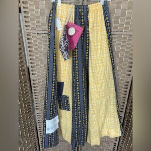 VTG Chessa Davis "Falda Villa" Patchwork Skirt – I. Magnin – Yellow/Blue – NWT